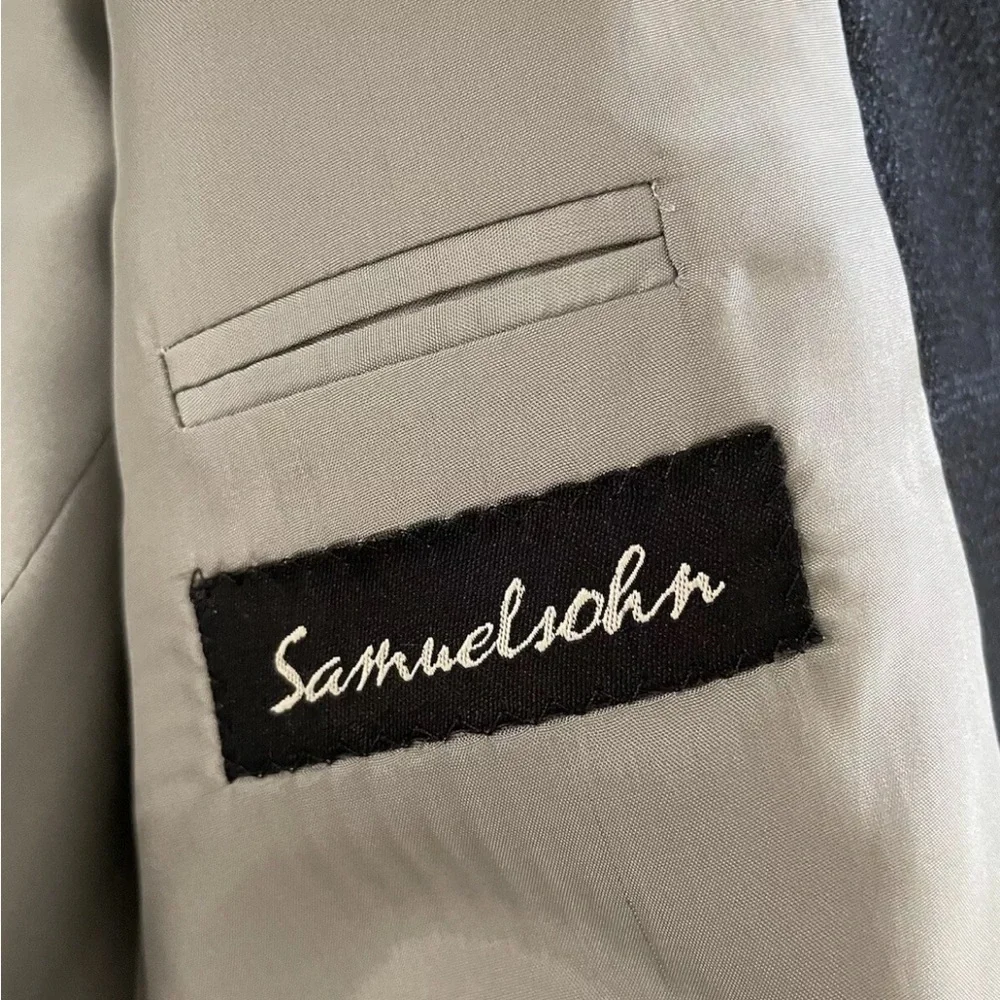 Samuelsohn x Loro Piana Wool & Cashmere Vintage Windowpane Check Jacket 47‎ L